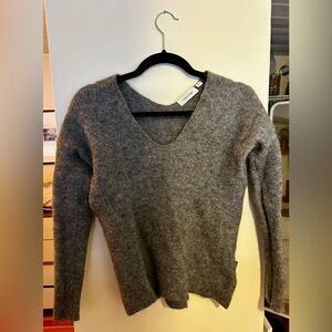 Calvin Klein Gray V-Neck Sweater Soft Knit